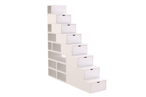 ABC MEUBLES Scala cubo di riordino 200 cm -  Bianco