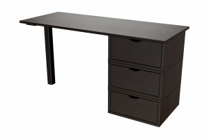 ABC MEUBLES Schreibtisch aus massivholz 3 Schubladen Würfel - Schwarz