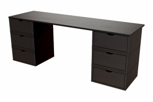 ABC MEUBLES Schreibtisch aus massivholz 6 Schubladen Würfel - Schwarz