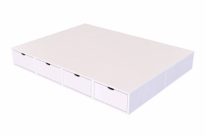 ABC MEUBLES Doppelbett mit stauraum Cube - 140x200 - Weiß