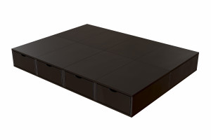 ABC MEUBLES Doppelbett mit stauraum Cube - 140x200 - Schwarz