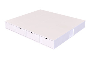 ABC MEUBLES Doppelbett mit stauraum Würfel - 160x200 - Weiß