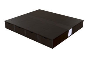 ABC MEUBLES Doppelbett mit stauraum Würfel - 160x200 - Schwarz
