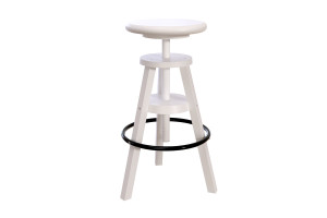 ABC MEUBLES Sgabello da bar in legno con vite -  Bianco