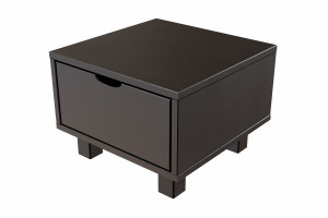 ABC MEUBLES Nachttisch holz Cube + Schublade - Schwarz