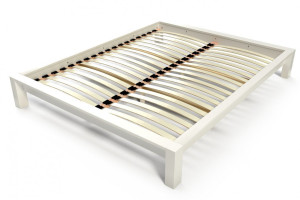 ABC MEUBLES Letto matrimoniale 160x200 King Solid in legno massiccio -  Bianco