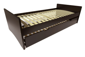 ABC MEUBLES Ausziehbett 90x200 ABC aus Massivholz - Schwarz