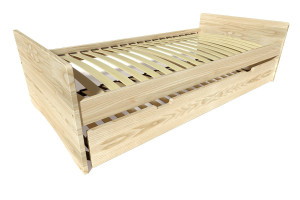 ABC MEUBLES Ausziehbett 90x200 ABC aus Massivholz - Roh (ohne Lack)
