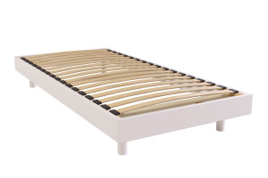 ABC MEUBLES Sommier à lattes 1 place bois Kit France - 90x190 - Blanc