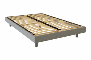 ABC MEUBLES Sommier à lattes 2 places bois Kit France - 120x190 - Gris