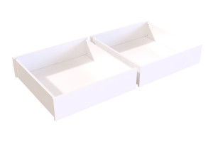 ABC MEUBLES Set von schublade unter bett aus massiver Kiefer - Weiß