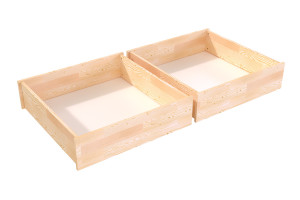 ABC MEUBLES Set von schublade unter bett aus massiver Kiefer - Roh (ohne Lack)