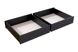 ABC MEUBLES Set von schublade unter bett aus massiver Kiefer - Schwarz