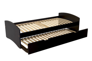 ABC MEUBLES Ausziehbett 80x190 Happy aus Massivholz - Schwarz