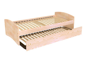 ABC MEUBLES Ausziehbett 80x200 Happy aus Massivholz - Roh (ohne Lack)