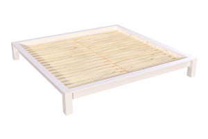 ABC MEUBLES Kingsize Bett 200x200 Massivholz - Weiß