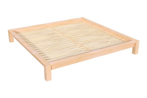 ABC MEUBLES Kingsize Bett 200x200 Massivholz - Roh (ohne Lack)