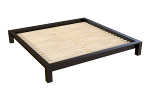 ABC MEUBLES Kingsize Bett 200x200 Massivholz - Schwarz