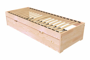 ABC MEUBLES Ausziehbett 70x190 Malo aus Massivholz - Roh (ohne Lack)