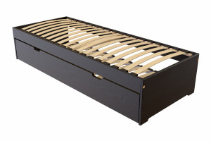 ABC MEUBLES Ausziehbett 70x190 Malo aus Massivholz - Schwarz