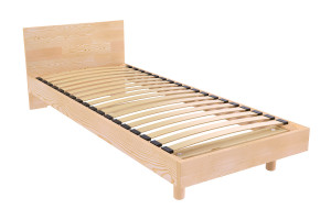 ABC MEUBLES Rete letto singolo con testiera - 80x190 -  Legno Grezzo (senza vernice)