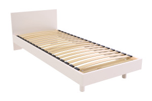 ABC MEUBLES Einzel Lattenrost mit Kopfteil – 90x200 - Weiß