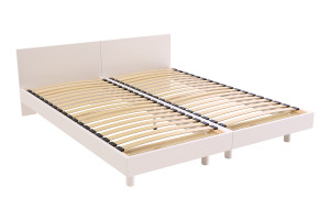 ABC MEUBLES Letti gemelli in legno massiccio con testiere Twin - 90x190 -  Bianco