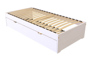 ABC MEUBLES Ausziehbett 90x190 Malo aus Massivholz - Weiß