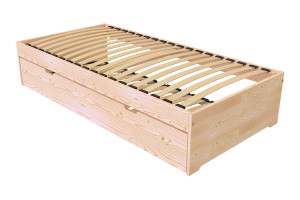 ABC MEUBLES Letto estraibile 90x190 Malo in legno -  Legno Grezzo (senza vernice)