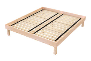 ABC MEUBLES Queensize Bett 180x200 Massivholz Komfort - Roh (ohne Lack)