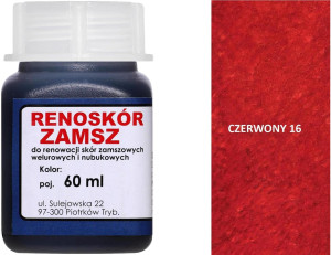 RENOSKÓR FARBA DO RENOWACJI ZAMSZU NUBUKU I WELURU 250 ML - ŻÓŁTY / G12-98 CZERWONY 60 ML