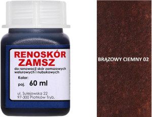 RENOSKÓR FARBA DO RENOWACJI ZAMSZU NUBUKU I WELURU 500 ML - ŻÓŁTY / G13-05 BRĄZOWY CIEMNY 60 ML