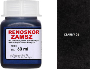 RENOSKÓR FARBA DO RENOWACJI ZAMSZU NUBUKU I WELURU 500 ML - ŻÓŁTY / G13-05 CZARNY 60 ML