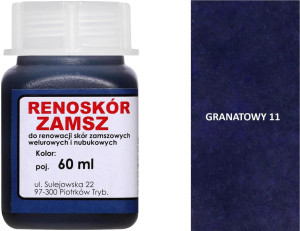 RENOSKÓR FARBA DO RENOWACJI ZAMSZU NUBUKU I WELURU 500 ML - ŻÓŁTY / G13-05 GRANATOWY CIEMNY 60 ML