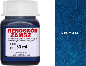 RENOSKÓR FARBA DO RENOWACJI ZAMSZU NUBUKU I WELURU 500 ML - ŻÓŁTY / G13-05 NIEBIESKI 60 ML