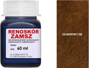 RENOSKÓR FARBA DO RENOWACJI ZAMSZU NUBUKU I WELURU 500 ML - ŻÓŁTY / G13-05 OLIWKOWY 60 ML
