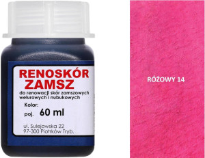 RENOSKÓR FARBA DO RENOWACJI ZAMSZU NUBUKU I WELURU 500 ML - ŻÓŁTY / G13-05 RÓŻOWY 60 ML