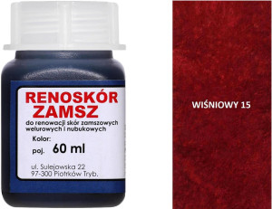 RENOSKÓR FARBA DO RENOWACJI ZAMSZU NUBUKU I WELURU 500 ML - ŻÓŁTY / G13-05 WIŚNIOWY 60 ML