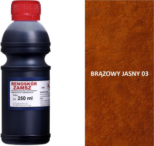 RENOSKÓR FARBA DO RENOWACJI ZAMSZU NUBUKU I WELURU 500 ML - ŻÓŁTY / G13-05 BRĄZOWY JASNY 250 ML