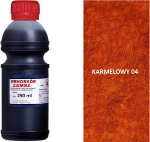 RENOSKÓR FARBA DO RENOWACJI ZAMSZU NUBUKU I WELURU 500 ML - ŻÓŁTY / G13-05 KARMELOWY 250 ML