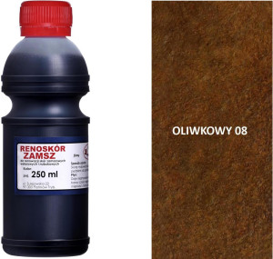 RENOSKÓR FARBA DO RENOWACJI ZAMSZU NUBUKU I WELURU 500 ML - ŻÓŁTY / G13-05 OLIWKOWY 250 ML