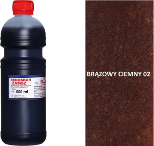 RENOSKÓR FARBA DO RENOWACJI ZAMSZU NUBUKU I WELURU 500 ML - ŻÓŁTY / G13-05 BRĄZOWY CIEMNY 500 ML