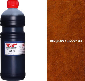 RENOSKÓR FARBA DO RENOWACJI ZAMSZU NUBUKU I WELURU 500 ML - ŻÓŁTY / G13-05 BRĄZOWY JASNY 500 ML