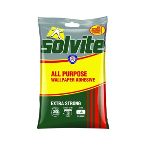 Wallpaper Paste by Solvite, 15 Roll, Strong Adhesion, Easy Application, Anti-Mould Formula for Home Decor