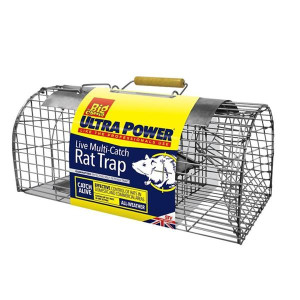 Big Cheese Live Multi-Catch Rat Trap, Humane, Galvanized Steel Mesh, for Up to 5 Rats, with Protective Hand Plate and Carrier Handle