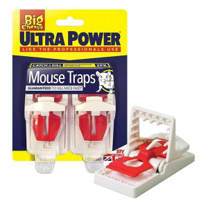 Big Cheese Ultra Power Mouse Traps, 2 Pack, Indoor/Outdoor Use, Reusable, 1-Touch Setting