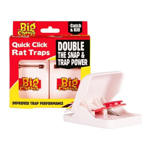 Big Cheese Quick Click Rat Traps, Baited and Ready-to-Use, 2 Pack