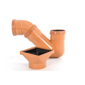 Wavin Sewer Adjustable Gully 4" for Drainage Systems, Includes Gully Grid and Aperture Socket, 110mm (4")