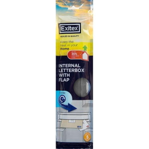 Exitex Brown Letter Plate Seal With Flap for Horizontal Letterboxes, Draught, Dust, and Rain Protection