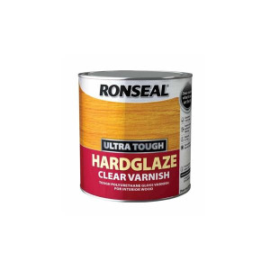 Ronseal Hardglaze Clear Varnish 2.5L, Ultra-Tough Interior Varnish with Clear Glossy Finish, Protects Against Chemicals, Water and Heat, 2.5L